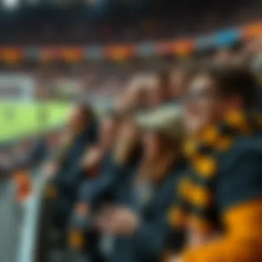 Engaged fans following football matches