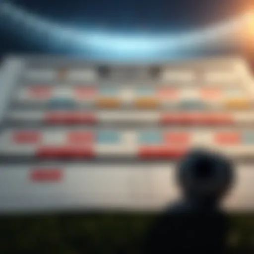 Detailed layout of a football match schedule