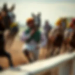 Historical depiction of horse racing traditions