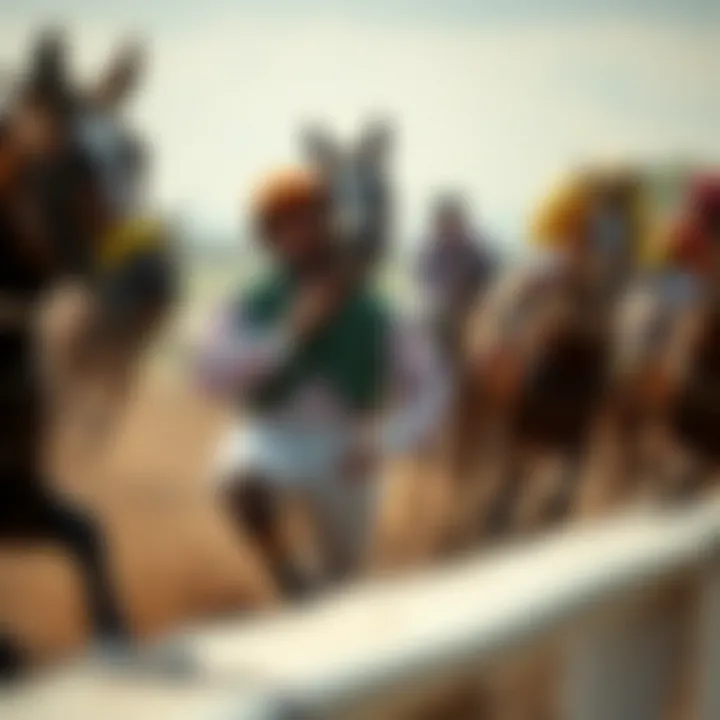 Historical depiction of horse racing traditions