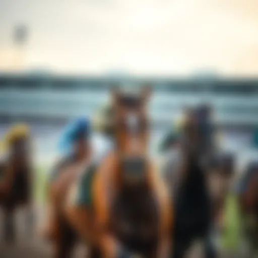 Thoroughbreds in Action Thoroughbred horses racing at the track