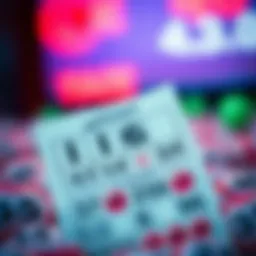 A vibrant lottery ticket showcasing various numbers and symbols.