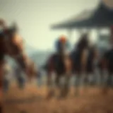 Historical depiction of horse racing in Korea